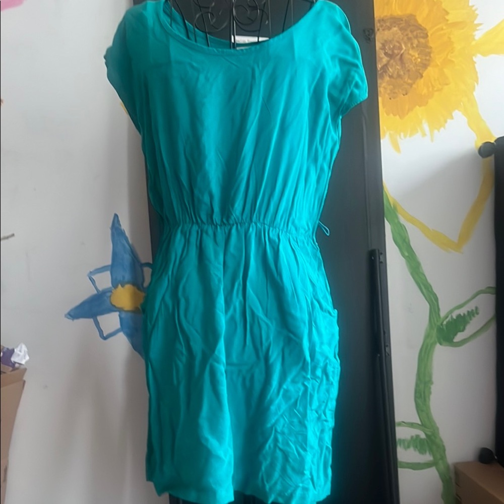 Teal Casual Mini Sundress
